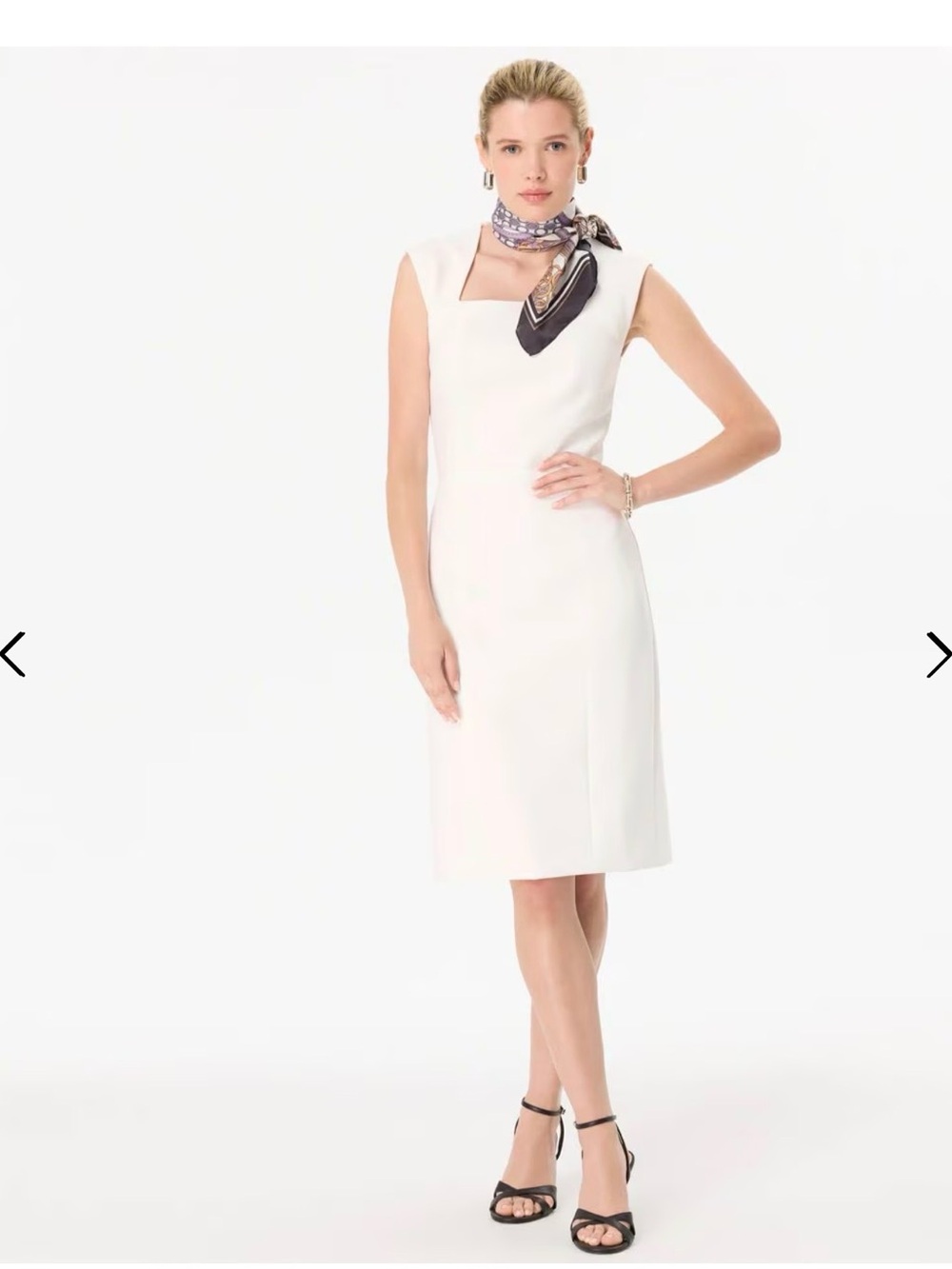 NWT WHBM Luxe stretch Square-Neck Sheath Dress. Size 6